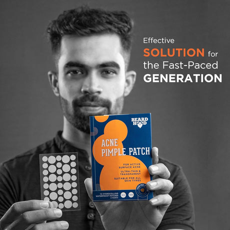 Beardhood Acne Pimple Patch | 72 Hydrocolloid Waterproof Patches | For Active Surface Acne | Absorbs Pimple Overnight, Reduces Excess Oil | For All Skin Types - Vamzn#