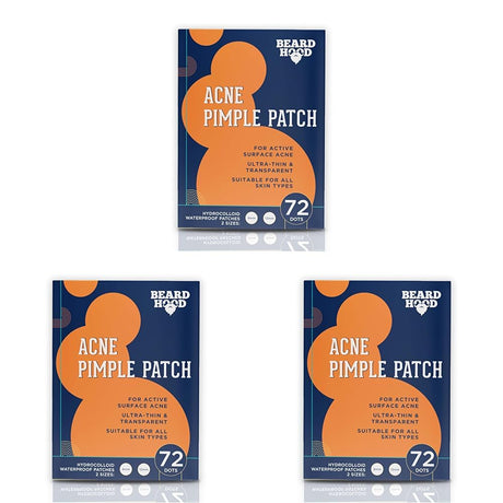 Beardhood Acne Pimple Patch | 72 Hydrocolloid Waterproof Patches | For Active Surface Acne | Absorbs Pimple Overnight, Reduces Excess Oil | For All Skin Types - Vamzn#