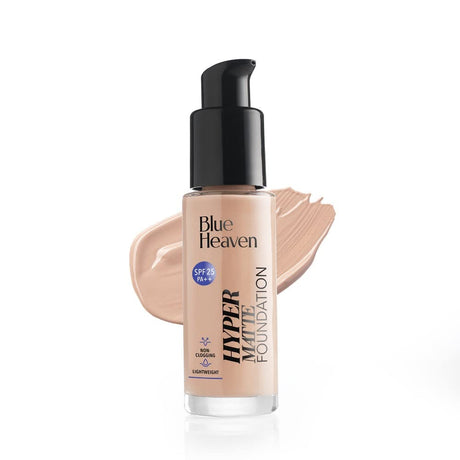 Blue Heaven Hyper Matte Foundation for Face Makeup with SPF 25 PA++, Matte Finish, Light Weight Formula, Medium Coverage for All types of Skin, Cream 302 - Honey Tan, 30ml - Vamzn#