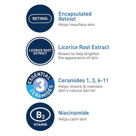 CeraVe Retinol Serum for Post - Acne Marks and Skin Texture | Pore Refining, Resurfacing, Brightening Facial Serum - Vamzn#