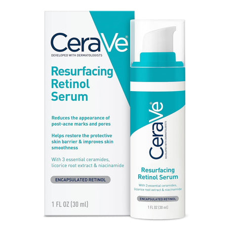 CeraVe Retinol Serum for Post - Acne Marks and Skin Texture | Pore Refining, Resurfacing, Brightening Facial Serum - Vamzn#