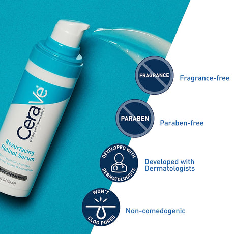 CeraVe Retinol Serum for Post - Acne Marks and Skin Texture | Pore Refining, Resurfacing, Brightening Facial Serum - Vamzn#