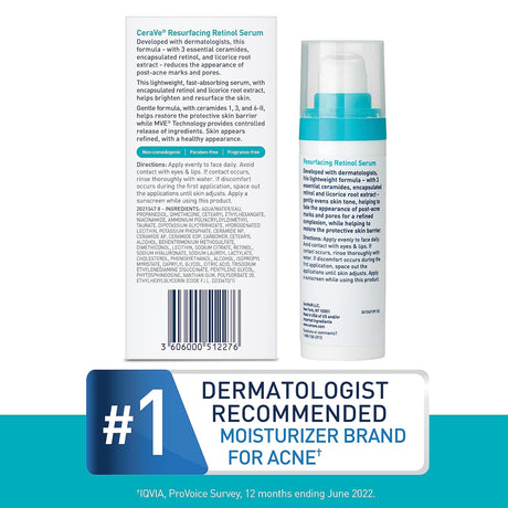 CeraVe Retinol Serum for Post - Acne Marks and Skin Texture | Pore Refining, Resurfacing, Brightening Facial Serum - Vamzn#